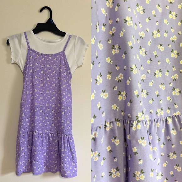 NWOT Lavender Floral Kids Dress Set - Picture 1 of 12